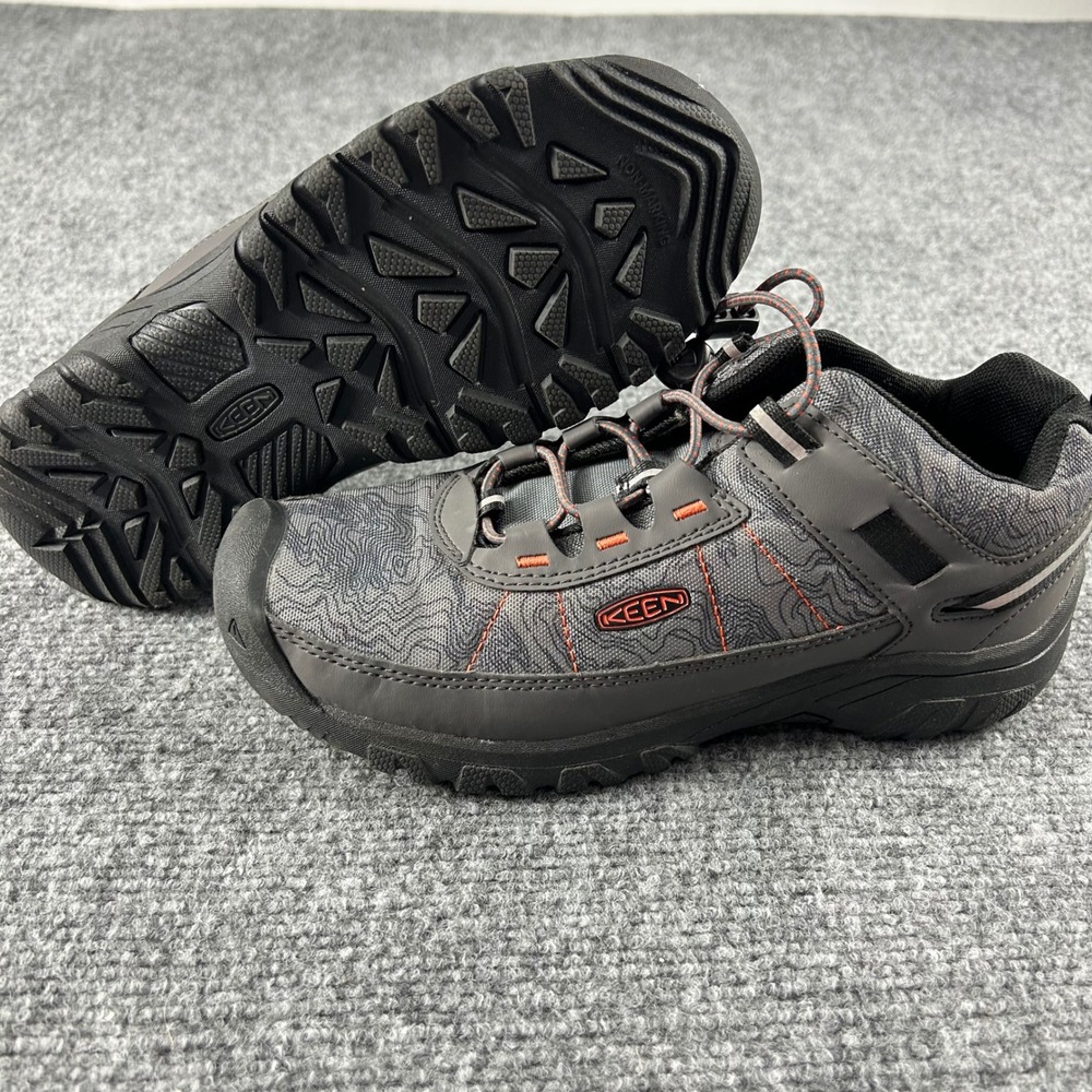 KEEN Hiking Shoes Youth 4 Gray Topographic Bungee Lace Low Top 1026064‎ Trail